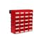 Triton Products Wall Storage Unit W/ (24) 7-3/8" L x 4-1/8" W x 3" H Red Bins & Wall Mount Rails 3-220RWS - alternate 1